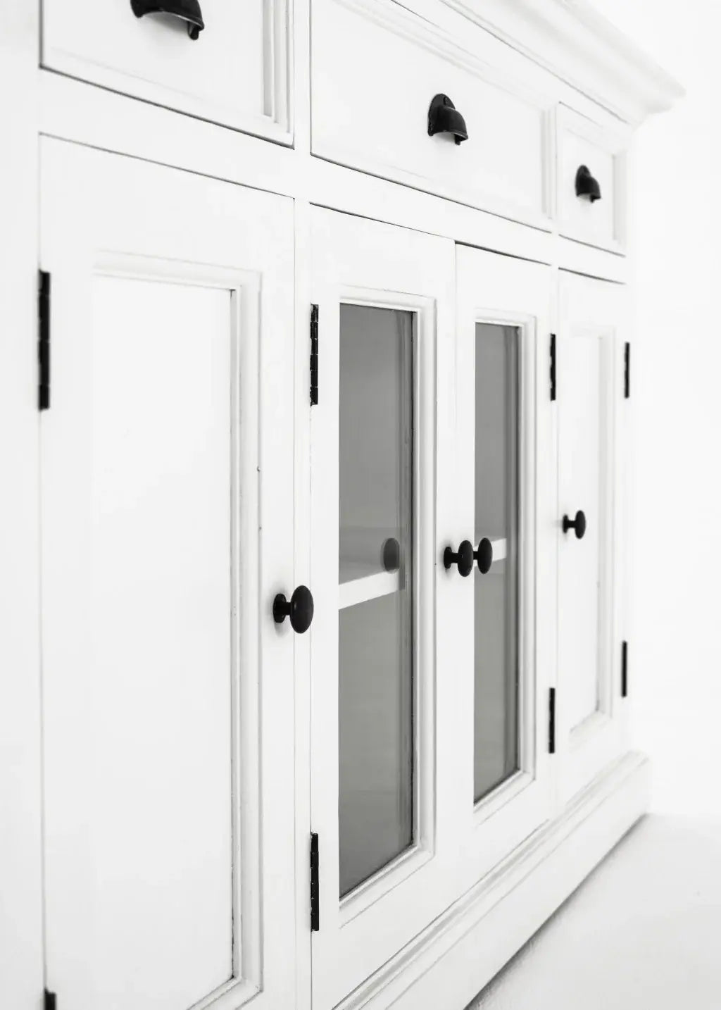 White Accent Cabinet With Glass Doors - Homeroots - Flyclothing LLC