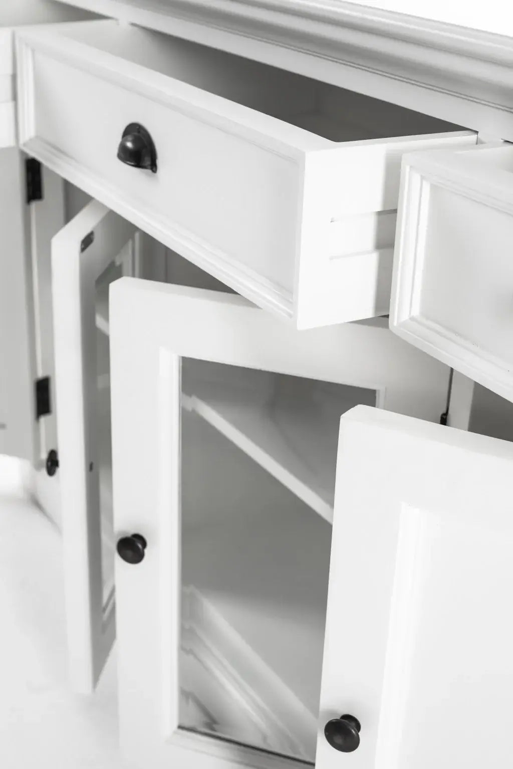 White Accent Cabinet With Glass Doors - Homeroots - Flyclothing LLC