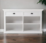 57" White Wood Two Drawer Buffet Server - Homeroots