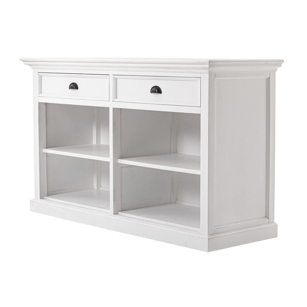 57" White Wood Two Drawer Buffet Server - Homeroots
