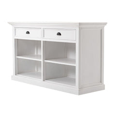 57" White Wood Two Drawer Buffet Server - Homeroots