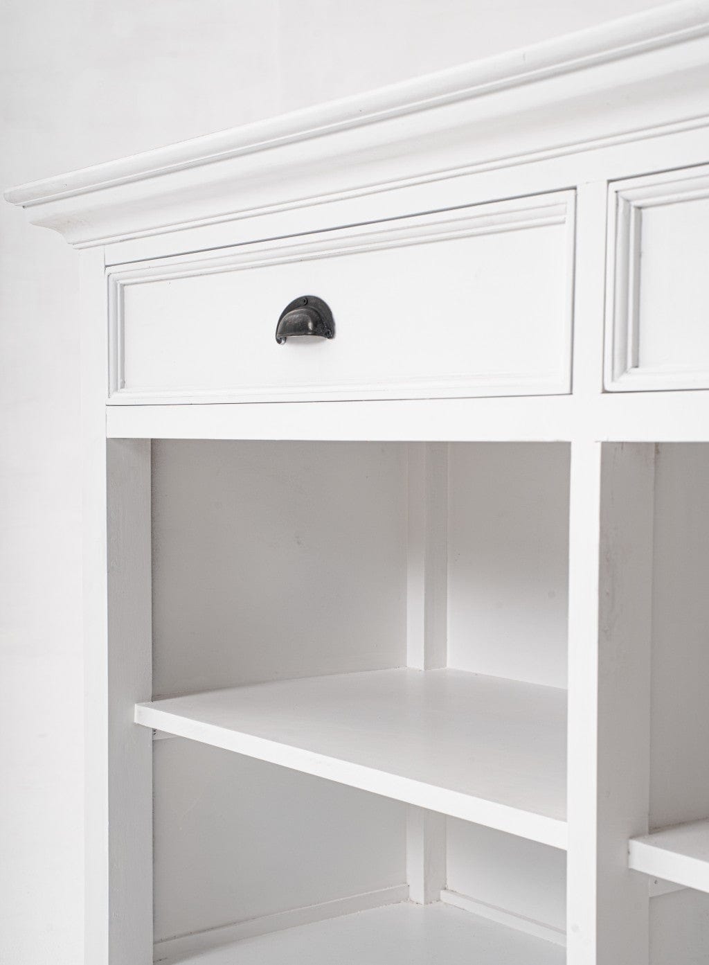 57" White Wood Two Drawer Buffet Server - Homeroots