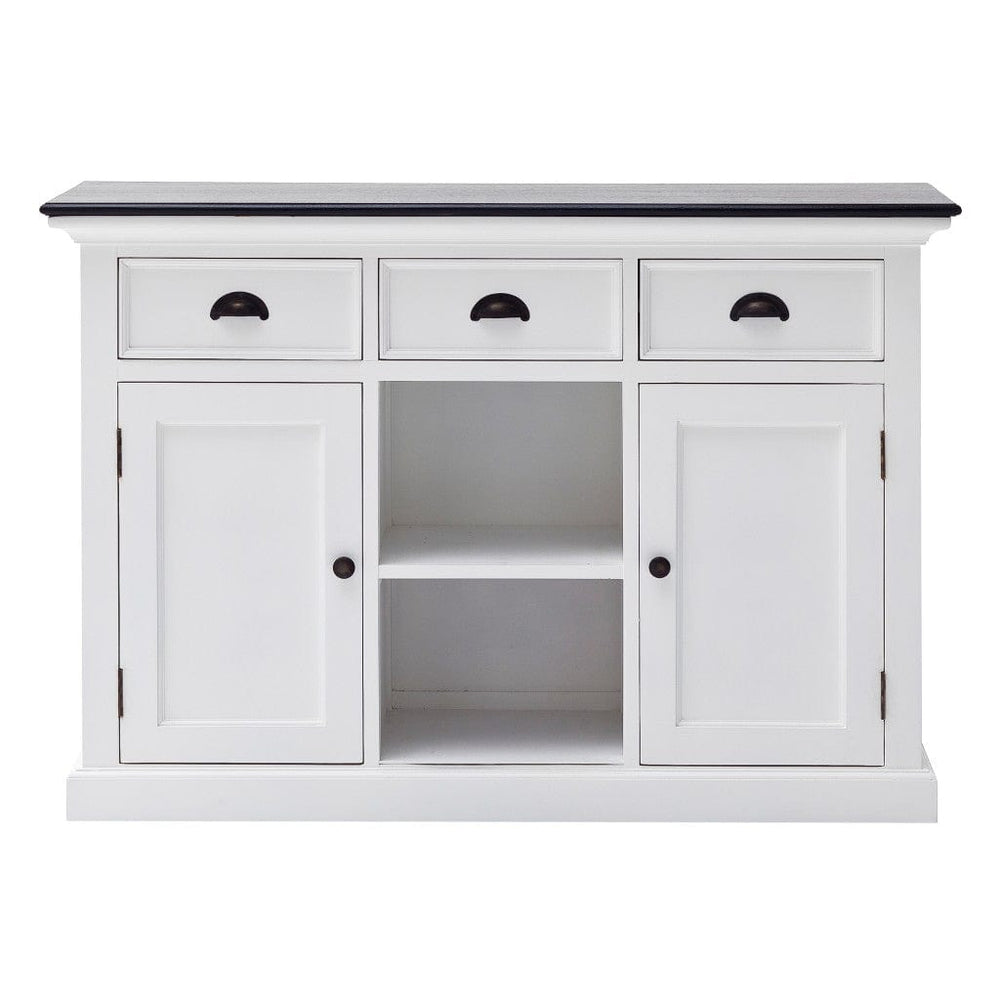 Modern Farmhouse Black And White Large Accent Cabinet - Homeroots