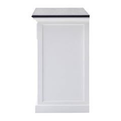 Modern Farmhouse Black And White Buffet Server With Sliding Doors