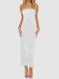 Lace-Up Back Tube Maxi Dress - Trendsi - Flyclothing LLC
