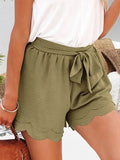 Tied Layered Scalloped Hem Shorts - Trendsi