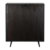 Modern Rustic Black Rattan Double Decker Accent Cabinet - Homeroots - Flyclothing LLC