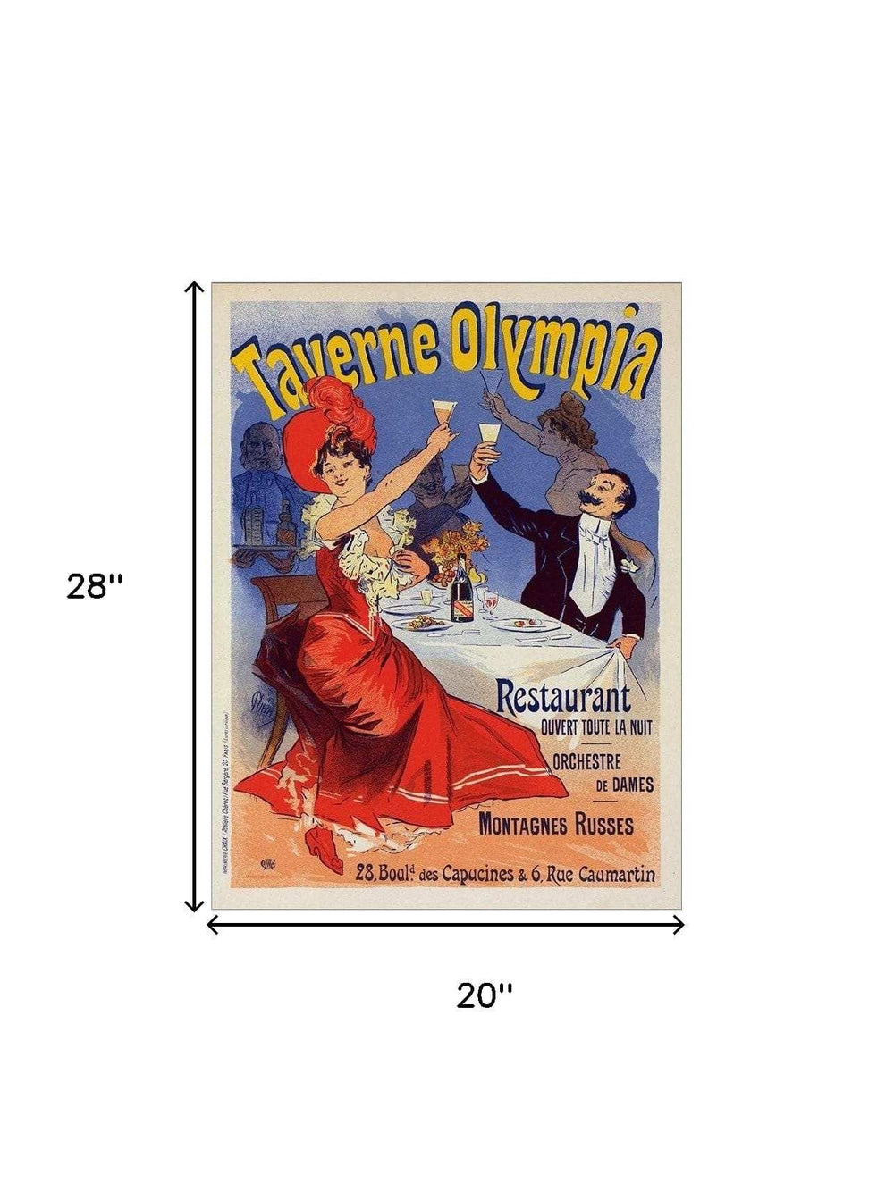 Taverne Olympia French Restaurant Unframed Print Wall Art - Homeroots - Flyclothing LLC