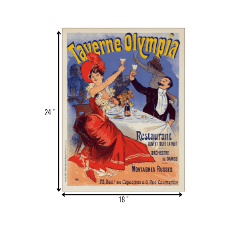 Taverne Olympia French Restaurant Unframed Print Wall Art - Homeroots - Flyclothing LLC