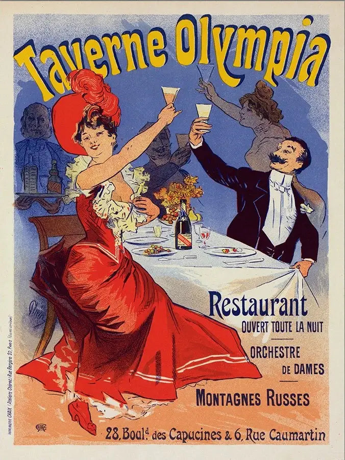 Taverne Olympia French Restaurant Unframed Print Wall Art - Homeroots - Flyclothing LLC