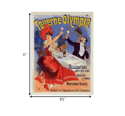 Taverne Olympia French Restaurant Unframed Print Wall Art - Homeroots - Flyclothing LLC