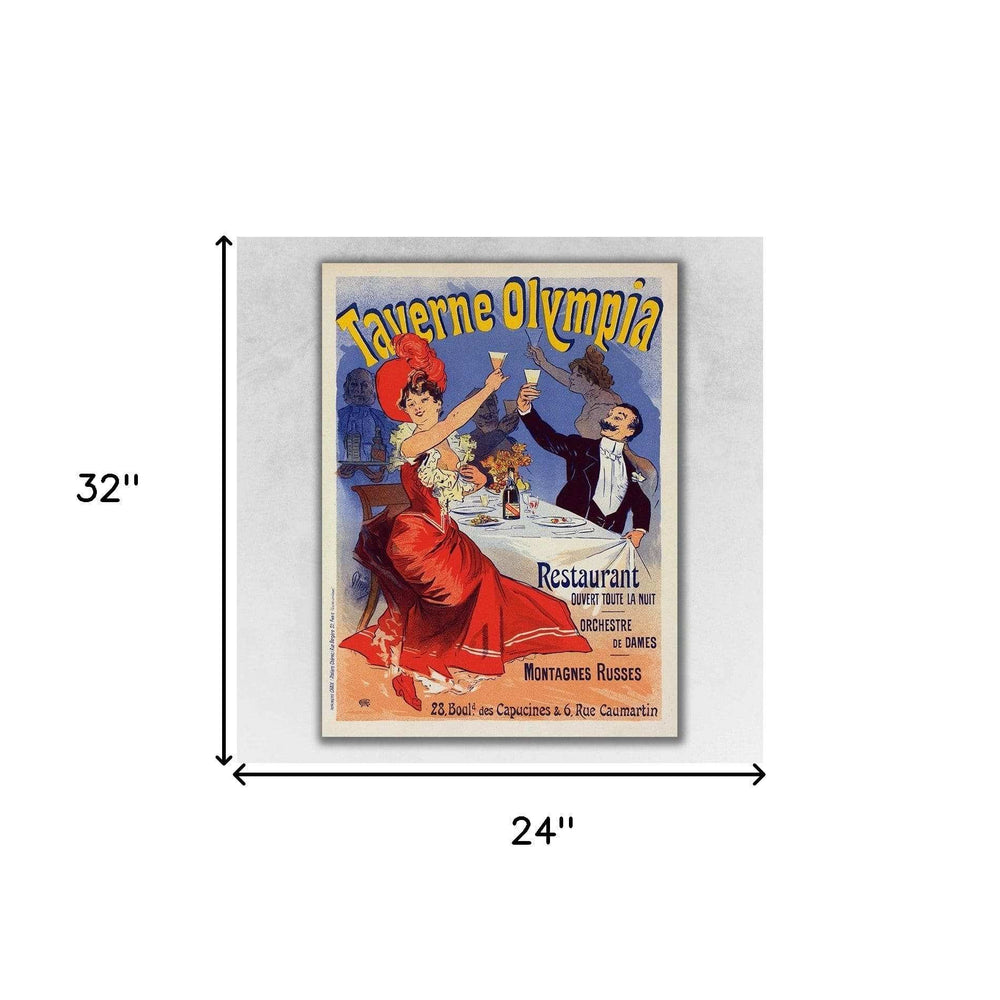Taverne Olympia French Restaraunt Unframed Print Wall Art - Homeroots - Flyclothing LLC