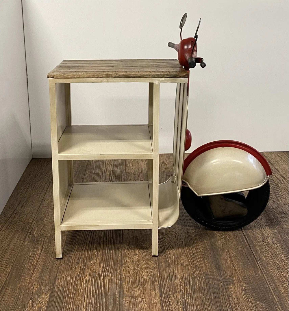 Rustic Red And Vanilla Scooter Cabinet - Homeroots - Flyclothing LLC
