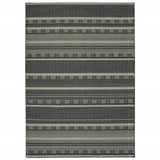 9' X 12' Black Ivory Machine Woven Geometric Indoor Area Rug - Homeroots