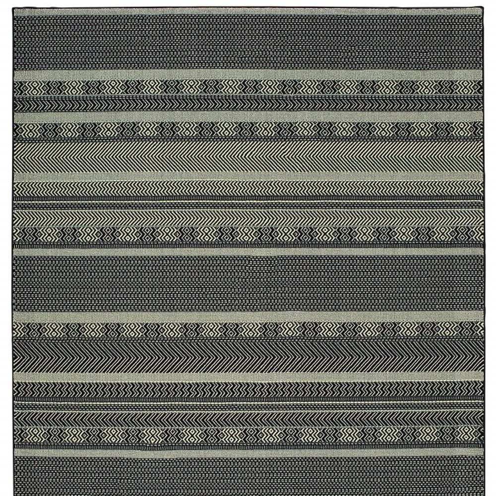 9' X 12' Black Ivory Machine Woven Geometric Indoor Area Rug - Homeroots - Flyclothing LLC