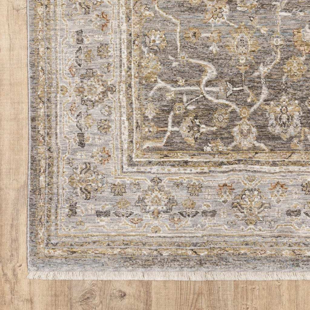 5' X 8' Beige Grey Machine Woven Oriental Indoor Arean Rug - Homeroots - Flyclothing LLC