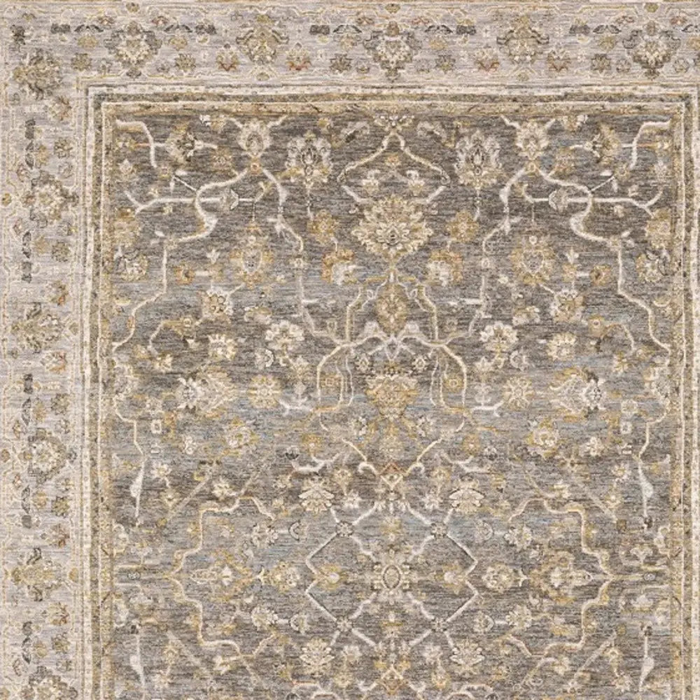7' X 10' Beige Grey Machine Woven Oriental Indoor Arean Rug - Homeroots - Flyclothing LLC