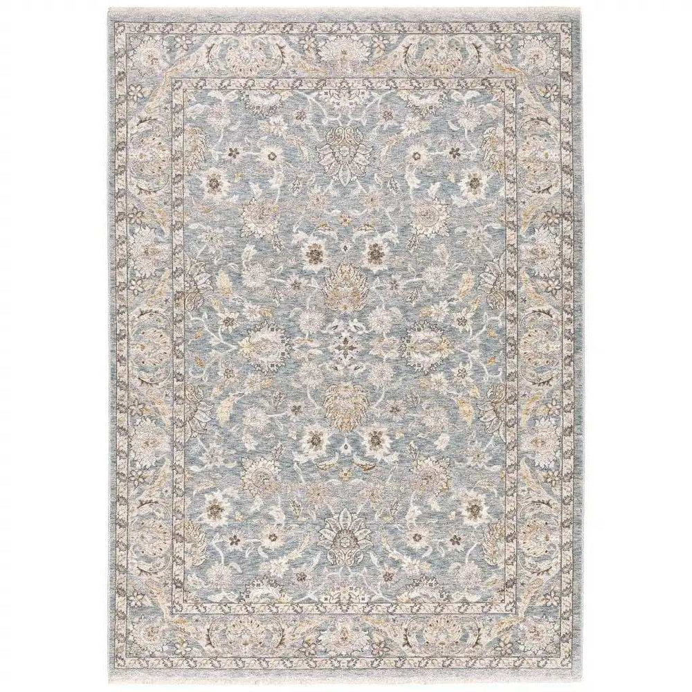 2' X 3' Blue Ivory Machine Woven Floral Oriental Indoor Area Rug - Homeroots - Flyclothing LLC