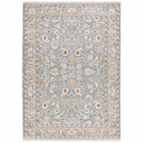 7' X 10' Blue Ivory Machine Woven Floral Oriental Indoor Area Rug - Homeroots - Flyclothing LLC