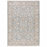 9' X 12' Blue Ivory Machine Woven Floral Oriental Indoor Area Rug - Homeroots - Flyclothing LLC