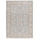 9' X 12' Blue Ivory Machine Woven Floral Oriental Indoor Area Rug - Homeroots