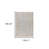 9' X 12' Blue Ivory Machine Woven Floral Oriental Indoor Area Rug - Homeroots - Flyclothing LLC