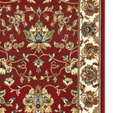 8' Red Ivory Machine Woven Floral Oriental Indoor Runner Rug - Homeroots
