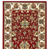 8' Red Ivory Machine Woven Floral Oriental Indoor Runner Rug - Homeroots