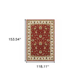 9' X 12' Red Ivory Machine Woven Floral Oriental Indoor Area Rug - Homeroots - Flyclothing LLC