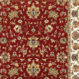 9' X 12' Red Ivory Machine Woven Floral Oriental Indoor Area Rug - Homeroots