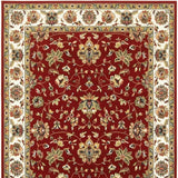 9' X 12' Red Ivory Machine Woven Floral Oriental Indoor Area Rug - Homeroots - Flyclothing LLC