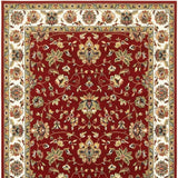 9' X 12' Red Ivory Machine Woven Floral Oriental Indoor Area Rug - Homeroots