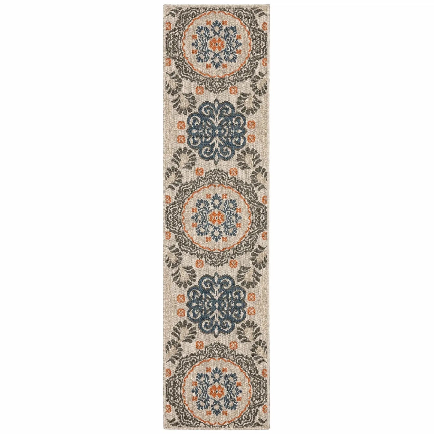 2' X 8' Blue and Gray Moroccan Indoor Outdoor Area Rug - Homeroots - Flyclothing LLC