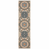 2' X 8' Blue and Gray Moroccan Indoor Outdoor Area Rug - Homeroots - Flyclothing LLC
