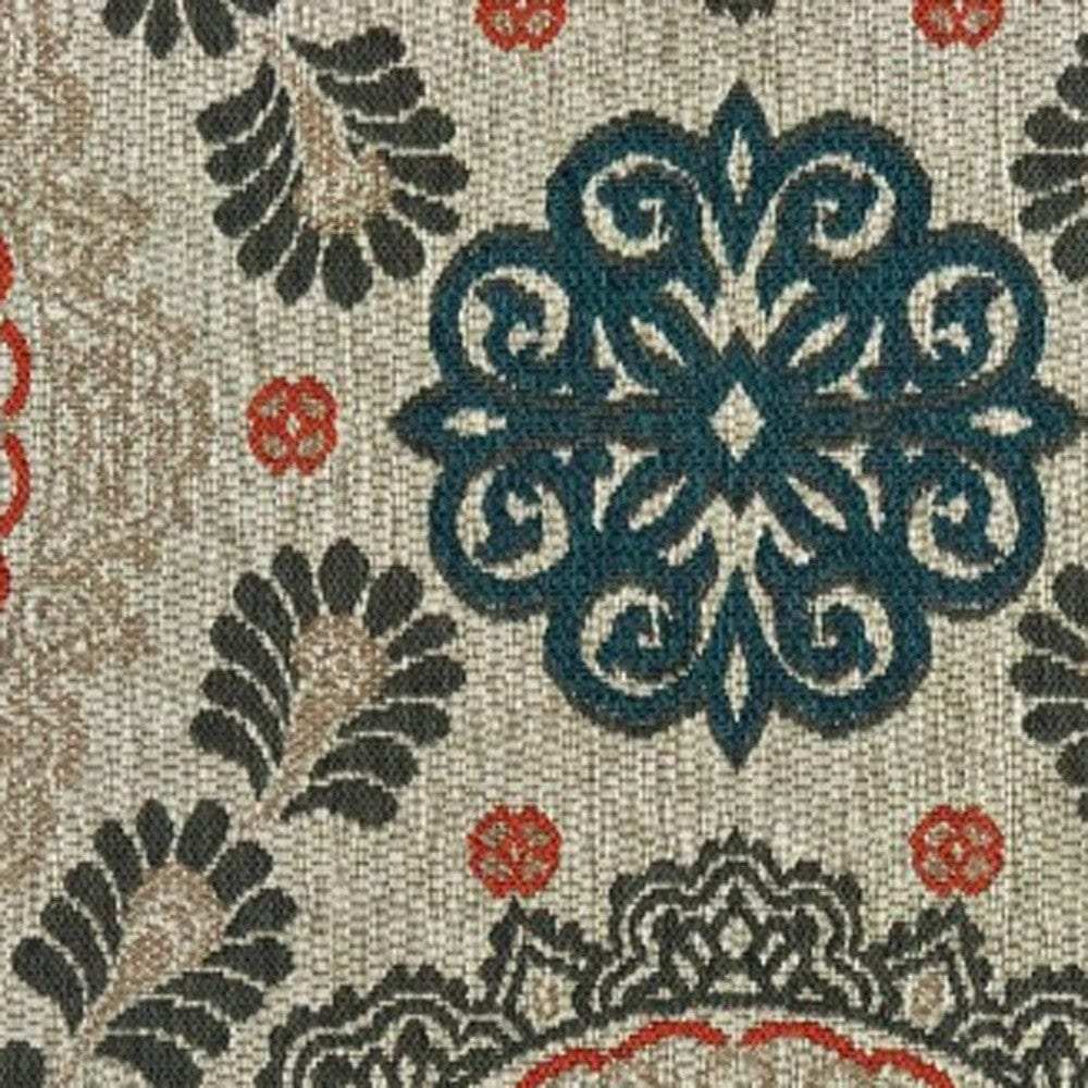 3' X 5' Blue and Gray Damask Indoor Outdoor Area Rug - Homeroots - Flyclothing LLC