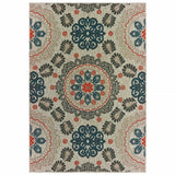 5' X 7' Blue and Gray Moroccan Indoor Outdoor Area Rug - Homeroots - Flyclothing LLC