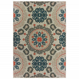 5' X 7' Blue and Gray Moroccan Indoor Outdoor Area Rug - Homeroots