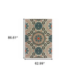 5' X 7' Blue and Gray Moroccan Indoor Outdoor Area Rug - Homeroots - Flyclothing LLC