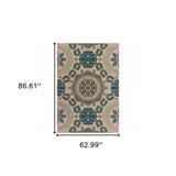 5' X 7' Blue and Gray Moroccan Indoor Outdoor Area Rug - Homeroots - Flyclothing LLC