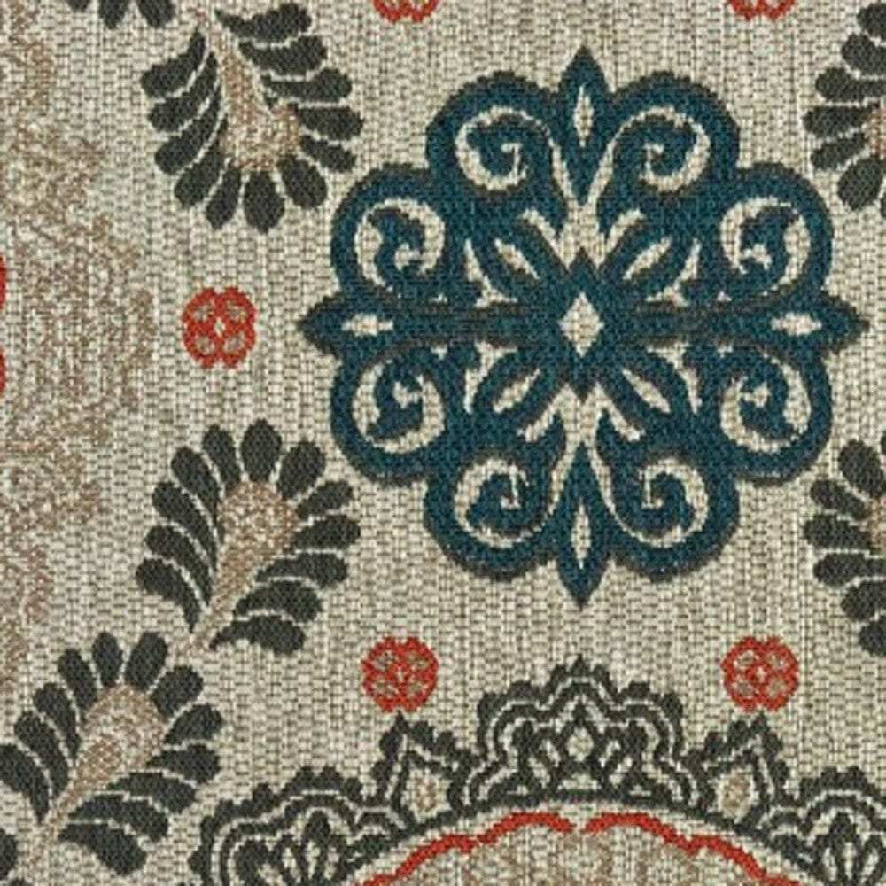 8' X 10' Blue and Gray Damask Indoor Outdoor Area Rug - Homeroots - Flyclothing LLC