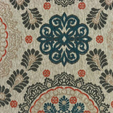 8' X 10' Blue and Gray Damask Indoor Outdoor Area Rug - Homeroots