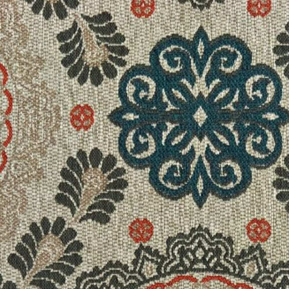 10' X 13' Blue and Gray Damask Indoor Outdoor Area Rug - Homeroots - Flyclothing LLC