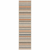 2' X 8' Blue and Gray Striped Indoor Outdoor Area Rug - Homeroots - Flyclothing LLC