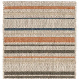2' X 8' Blue and Gray Striped Indoor Outdoor Area Rug - Homeroots