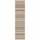 2' X 8' Blue and Gray Striped Indoor Outdoor Area Rug - Homeroots - Flyclothing LLC
