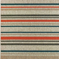 3' X 5' Blue and Gray Striped Indoor Outdoor Area Rug