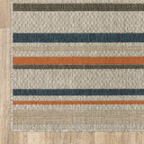 5' X 7' Blue and Gray Striped Indoor Outdoor Area Rug - Homeroots - Flyclothing LLC
