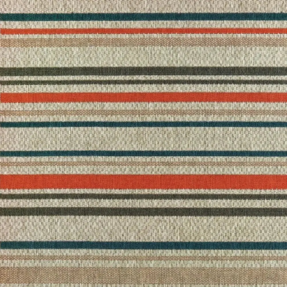 5' X 7' Blue and Gray Striped Indoor Outdoor Area Rug - Homeroots - Flyclothing LLC