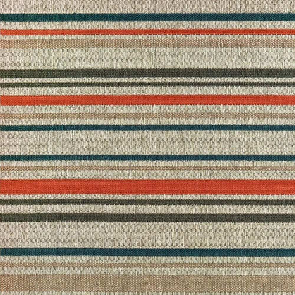 5' X 7' Blue and Gray Striped Indoor Outdoor Area Rug - Homeroots - Flyclothing LLC