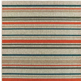 5' X 7' Blue and Gray Striped Indoor Outdoor Area Rug - Homeroots - Flyclothing LLC